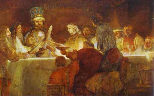 Rembrandt, The Conspiracy of the Batavians under Julius Civilis, c. 1661-1662. Canvas, 196 x 309 cm, Stockholm, Nationalmuseum (Br. 482)