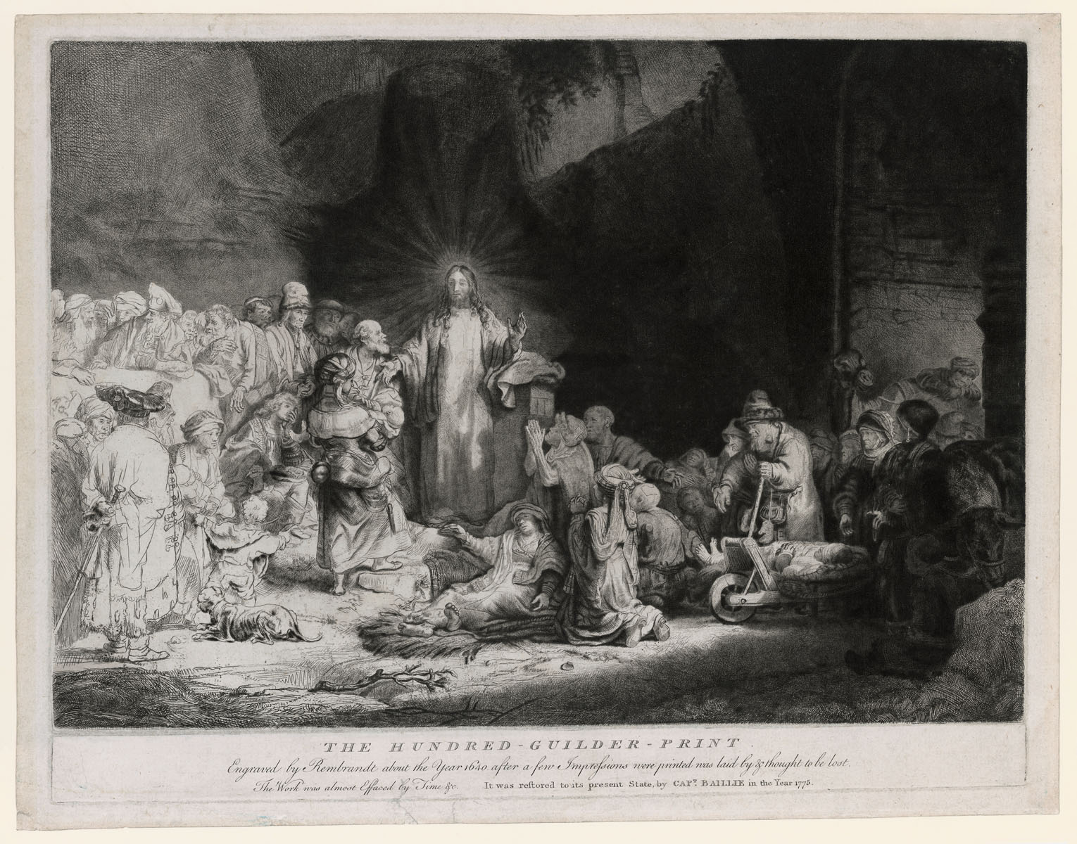 Rembrandt ets Honderdguldenprent Rembrandthuis Amsterdam